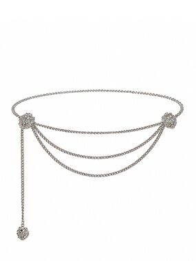 NWT • Silver Lioness Layered Waist Chain Belt